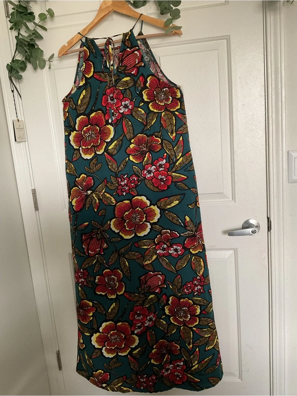 LOFT Teal Floral Halter Maxi Dress - Picture 3 of 7